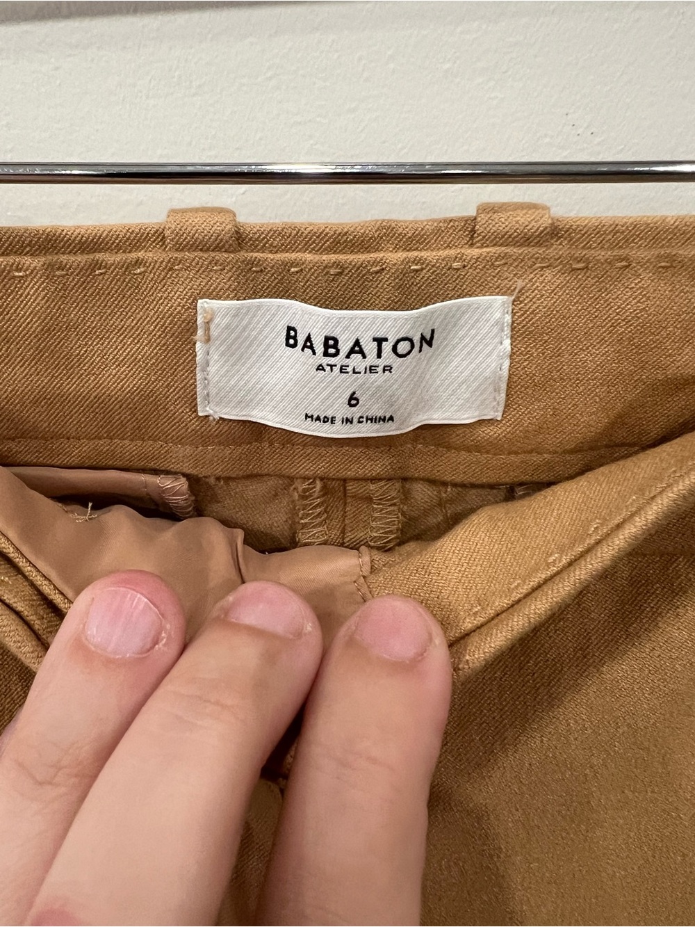 Babaton Atelier Camel Slim Ankle Pants Size 6 Career Minimalist - Picture 3 of 4